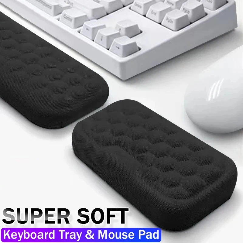 Wrist Mouse & Keyboard Protection Rest Pad Massage Texture For PC Laptop Gaming or Office