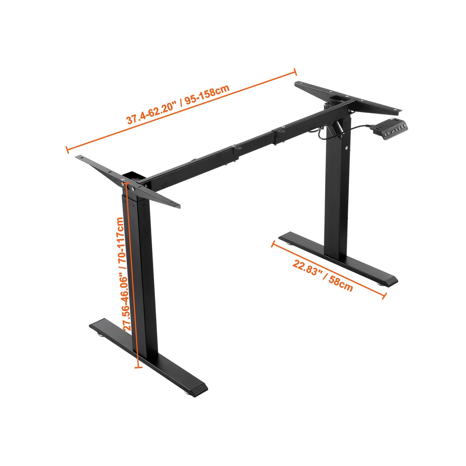 Standing Desk for Home and Office Black white