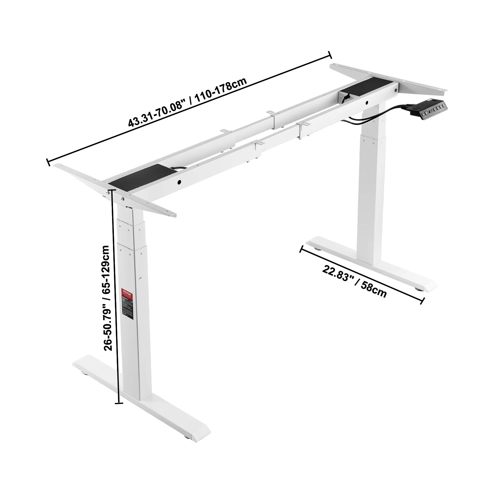 Standing Desk for Home and Office Black white