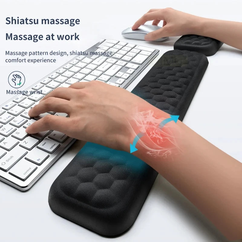 Wrist Mouse & Keyboard Protection Rest Pad Massage Texture For PC Laptop Gaming or Office