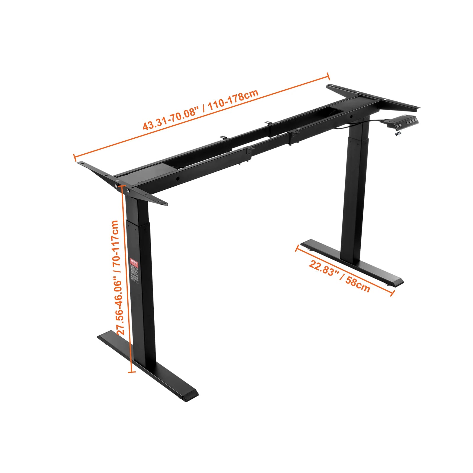 Standing Desk for Home and Office Black white