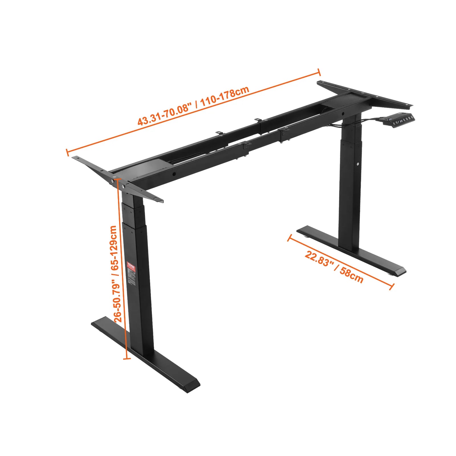 Standing Desk for Home and Office Black white