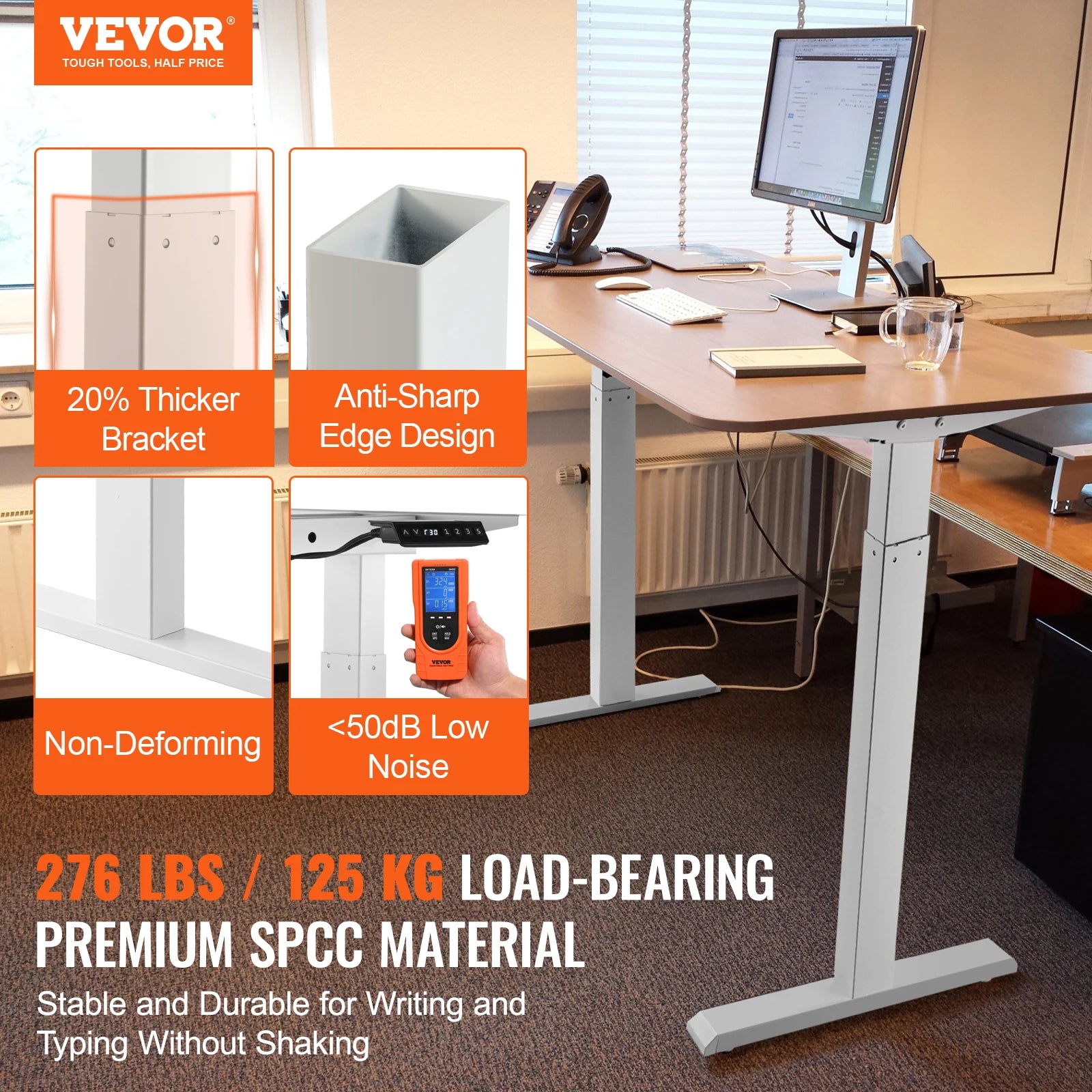 Standing Desk for Home and Office Black white